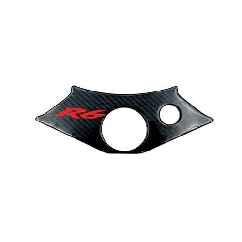 HONGLIAUTO Motorrad 3D Tieferlegungs-Gabelbrücke Front-End Obere Top Clamp Aufkleber Für Yamaha R6 YZFR6 YZF-R6 YZF600 2019-2025 Aufkleber(Carbon Fiber Red)