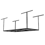 Fleximounts 3x6 Overhead Garage Storage Adjustable Ceiling Storage Rack, 72' Length x 36' Width x 40' Height, Black