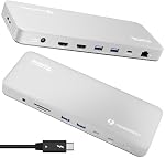 Plugable Thunderbolt 4 Dock for M4 MacBook Air & Pro: 100W Charging Driverless Laptop Docking Station with 4K HDMI Dual Monitor or Single 6K, 6X USB, SD, Ethernet, Thunderbolt Certified (TBT-UDM)