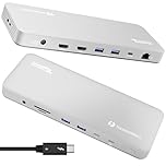 Plugable Thunderbolt 4 Dock for M4 MacBook Air & Pro: 100W Charging Driverless Laptop Docking Station with 4K HDMI Dual Monitor or Single 6K, 6X USB, SD, Ethernet, Thunderbolt Certified (TBT-UDM)