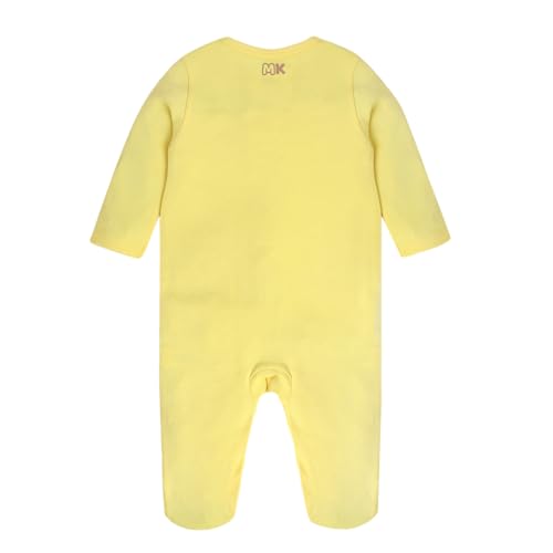 Image of miniklub Baby Front Open Long Sleeve Full Length Knitted Cotton Sleep Suit (Yellow Color)