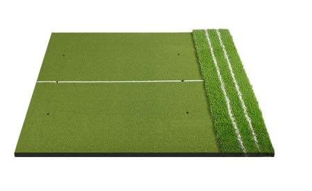 LAJOKING プロ仕様ゴルフスイングマット | ツーインワン ツーウェイターフ | 高反発EVA滑り止め底 | 屋内外兼用練習マット (8mmEVA底)