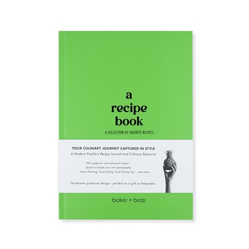 Blank Recipe Book to Write In – Lay-Flat Family Cookbook with Photo Space | Personalized cookbook with photo spaces, food styling tips, menu planning & 100+ recipe slots. Beautiful enough to pass down.