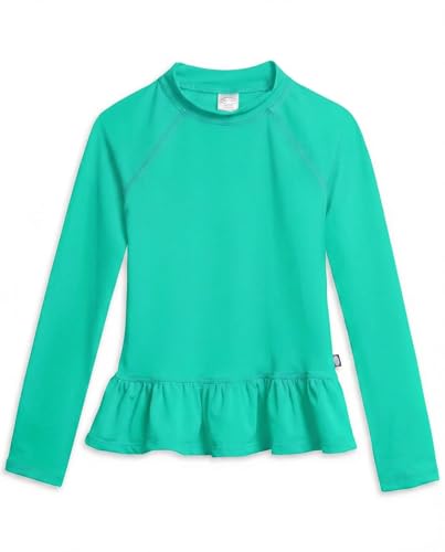 Image of City Threads Girls Long Sleeve Rashguard UPF 50+ Made in USA, Girls' Rash Guard Shirts with Sun Protection