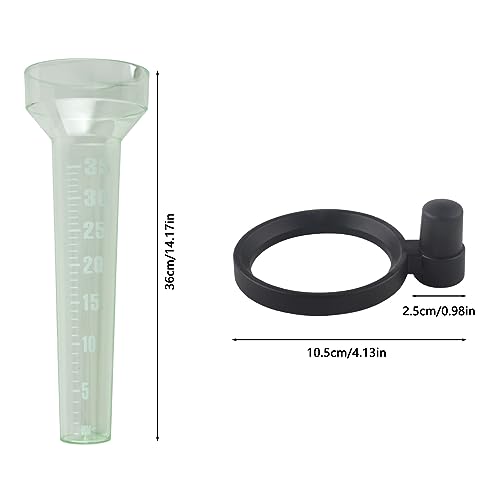Foto von VOSSOT Regenmesser 2er Set, Regenmesser für Garten mit Halter, Große Anzeige 35 mm/m², Einfach Abzulesen, Regenmesser Digital für Garten Balkon Terrasse, Kunststoff, transparent