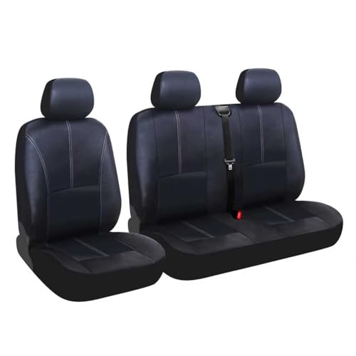 Housses de siège avant 2 + 1 pour camions et camionnettes. Housses de siège avant en simili cuir noir de qualité supérieure (sièges conducteur et...