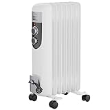 TroniTechnik® Elektroheizung Ölradiator Öl-Heizung Radiator 3 Heizstufen 7 Rippen Elektrischer Heizkörper Energiesparend Thermostat Überhitzungsschutz Heizgerät