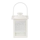 Gifts & Decor Large White Lantern Ivory Glass Candleholder Candle
