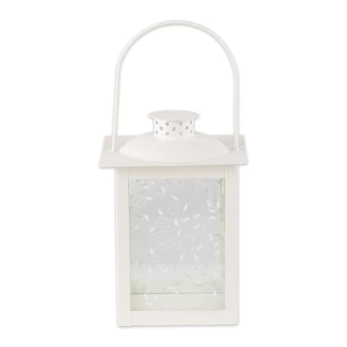 Gifts & Decor Large White Lantern Ivory Glass Candleholder Candle