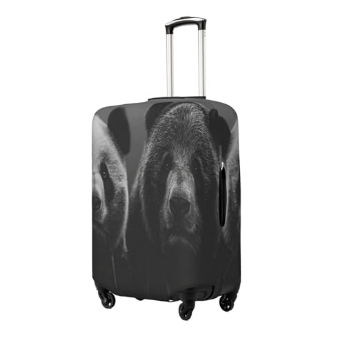 Melancholic Panda Durable Luggage Cover Suitcase Protector Anti-Scratch Luggage Cover Fits 18-32inch Luggage, Black, L2