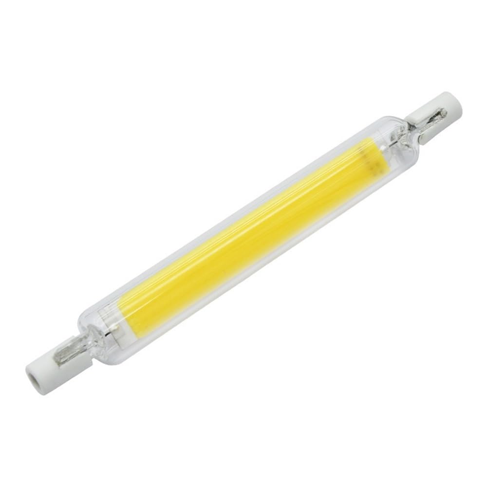 YSJX lighting, Paquete de 4, R7S LED COB Light AC220V 78mm/118mm/189mm Brillo Luz Cerámica + Lámpara de vidrio Bombillas para el hogar(Warm White,118MM 20W)