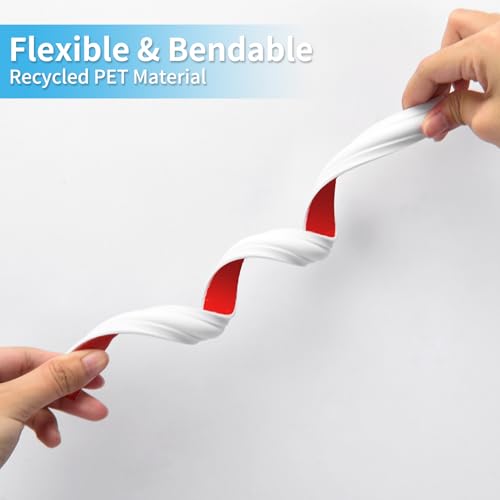 Image of Art3d 30 ft Flexible Peel and Stick Crown Molding Trim, Wall Decor, White