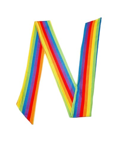 BBTDIN Rainbows Bag Scarf Colors Neckerchief Rainbows Stripes Neck Tie Scarves Colorful Purse Handle Scarves NSF02