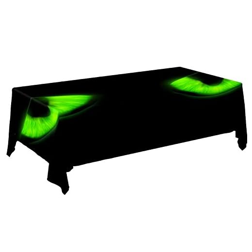 TIZORAX Grön ögon tvättbar polyester bordsduk bordsskydd för kök matsal fester bröllop, 152 cm x 228 cm