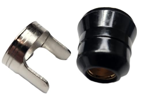 Plasma Xtreme 2-piece kit compatible with Harbor Freight Titanium 65 Amp Plasma Cutter 56255 1-piece Retaining cap and 1-piece double pointed spacer.
