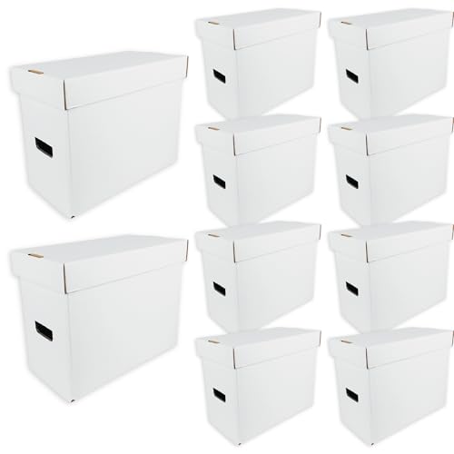 Max Protection CGC Graded Comic Book Storage Boxes - Heavy-Duty Case for 35-40 Graded Comics with 200 lb Test Strength - Made in USA White Cardboard 10 Pack