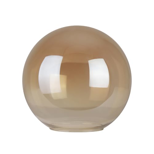 Image of 5.9 inch Amber Glass Globe Shade, 2.64 inch Opening Replacement Lampshade | Lighting Fixture Glass Accessories for Pendant Lights, Wall Lights, and Ceiling Lights