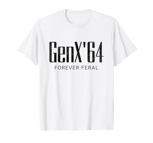 Gen X 1964 Forever Feral Gen Xer Nato 1964 Retro Vintage Maglietta