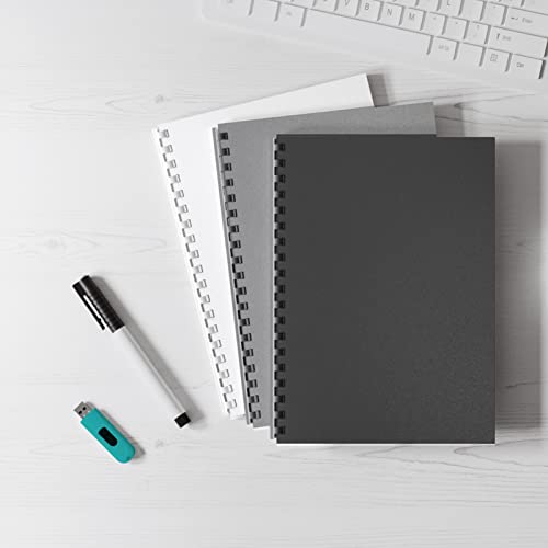 Binditek 100 Pack 12 Mil Sand-Textured Polycover - For Business Reports And Proposals - Lightly Textured Sand Finish - With Square Corners,Un-Punched, Black Color #TOP2