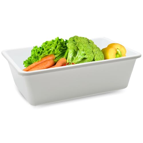 Bandeja para frigorífico, Bandeja para hostelería, Bandeja frigorífica para alimentos, Apta para contacto con alimentos, Medidas 35 cm Largo x 25 cm Ancho x 10 cm Alto, Plástico, Blanco