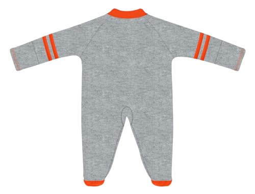 Creative Knitwear College Baby Infant Sports Shoe Footed Romper Long Sleeve- Clemson Tigers Logo, Oxford/Orange, Size 6-9 Months