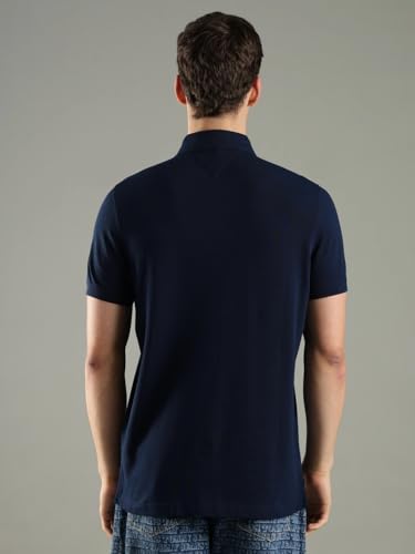 Image of Tommy Hilfiger Solid Regular fit Cotton Polo t-Shirt
