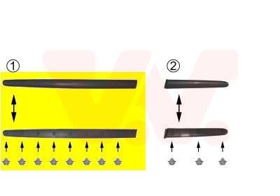 VAN WEZEL 4028427 Baguette et bande protectrice porte avant gauche noir Compatible avec PEUGEOT 206 3/5 portes 2A/C 206+ 3/5 portes 2L, 2M 206 CC 2D 206 Van