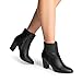 DREAM PAIRS Women's Ankle Boots Chunky Block Heel Booties,Size 8,Black/Pu,ANITA