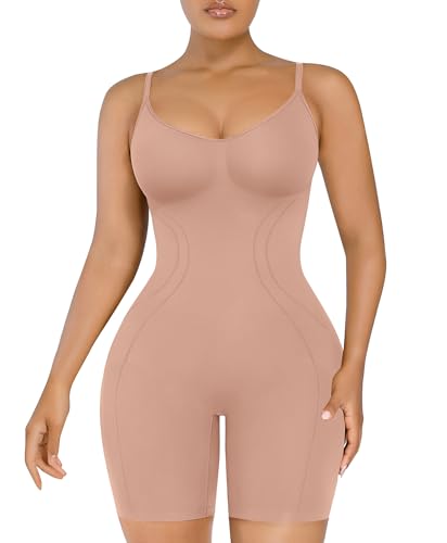 Image of SHAPELLX Shapewear Tummy Control Seamless Bodysuit Waist Trainer Mid Thigh Slim Butt Lift Body Shaper
