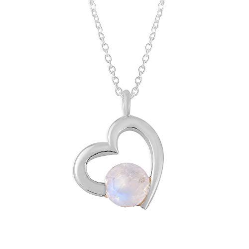 Rainbow moonstone Necklace, Genuine Rainbow moonstone Pendant With 925 Sterling Silver Chain, Moonstone Jewelry, Moonstone Heart Pendant, Rainbow moonstone Necklace Jewelry