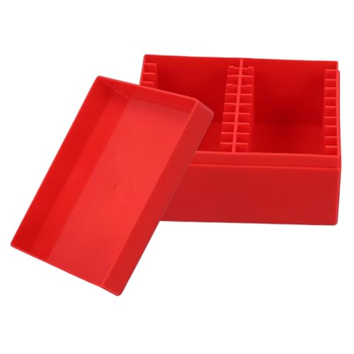 Caja plástica portátil para almacenar monedas color rojo