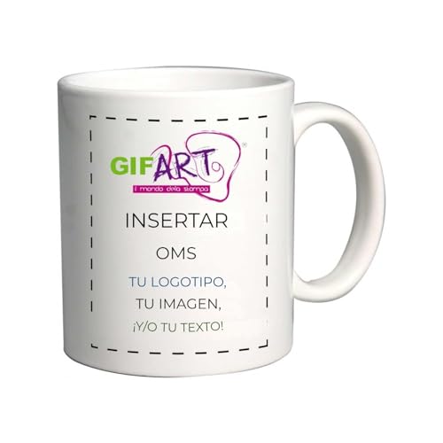 GIFART Taza Personalizada de Cerámica Desayuno – Taza con Foto, Texto o Logo – Regalo Mamá, Papá, Novia, Ideas de Regalo Originales – Capacidad 330 ml – Blanco GIFART Taza Personalizada de Cerámica Desayuno – Taza con Foto, Texto o Logo – Regalo Mamá, Papá, Novia, Ideas de Regalo Originales – Capacidad 330 ml – Blanco