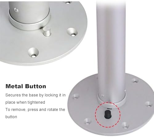 Adjustable Aluminum Boat Table Pedestal - Detachable RV Table Leg for Yacht, Motorhome, Camper, and Caravan - Lightweight & Durable Marine Furniture