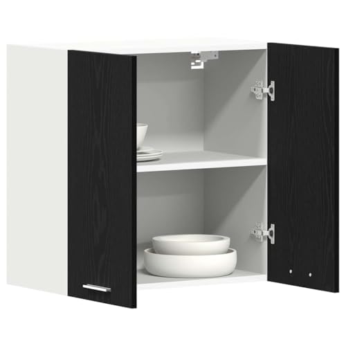 vidaXL Hängeschrank Lyon Schwarz Eichen-Optik 60 x 31 x 60 cm, Großzügiger Stauraum, Moderne Küchenschränke, robust, rechteckiges Design, clevere Innenorganisation