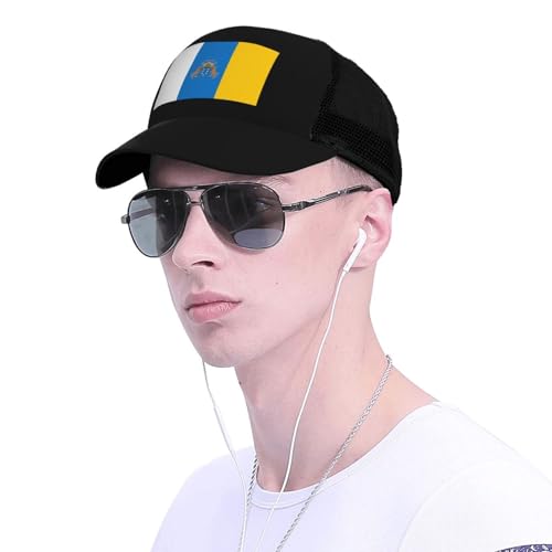 Flag of The Canary Islands Unisex Mesh Baseball Caps - Classic Adjustable Hat4