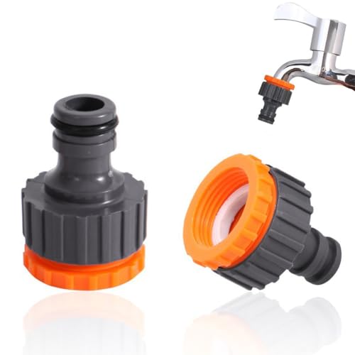 JEYORZY 2Pezzi Connettori per Rubinetto, 4/6" 2 in 1 Raccordo per Rubinetto, per rubinetto, adattatore per rubinetto, in plastica, tubo da giardino filettato, Raccordo Rapido E Facile Per Tubi D'Acqua