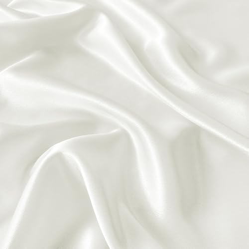 RUDONG M Satin Photography Backdrop 3.3x2.5ft - Wrinkle-Free Silky Fabric Background for Jewelry/Cosmetics/Flat Lay/Studio, White Backdrop Cloth (100x75cm)