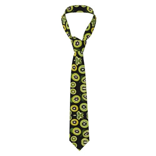 WXXWXD Corbata para hombre con estampado de kiwi verde, diseño minimalista, adecuada tanto para negocios como para uso casual