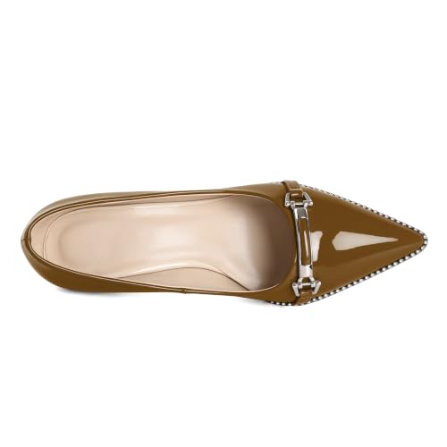 Image of Women's High Heel Pumps Stiletto Heel Pumps for Women Pointed Toe Heels Elegant Classic 3.5 Inch Beaded Pumps