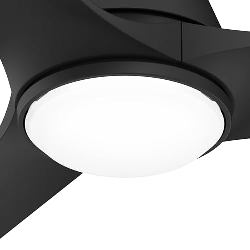 Image of Hunter 52 inch Aeronaut Outdoor Smart Ceiling Fan, LED Light, Remote, Black