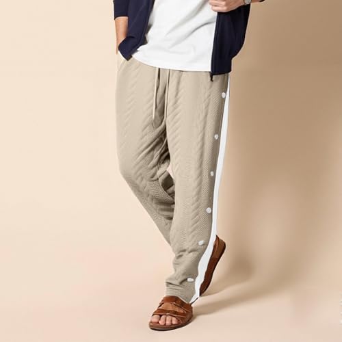 Mens Tear Away Pants Jacquard Snap Button Down Elastic Waist Drawstring Post Surgery Recovery Sweatpants3