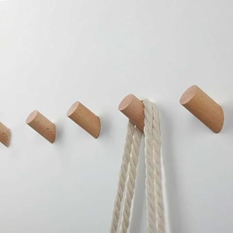CASKIE Pack of 5 Wooden Wall Hooks Cover