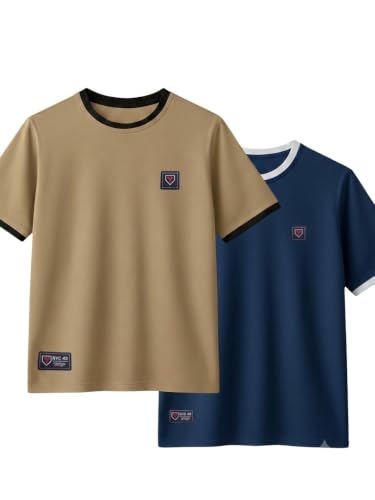Image of YAZOLE Men's Round Neck Solid T Shirt | Regular Fit Lycra Blend Half Sleeve Tee | Casual Gym Running Walking Sports Office Travel | Stretch Fabric | Comfortable for Everyday use | (S to XXL)