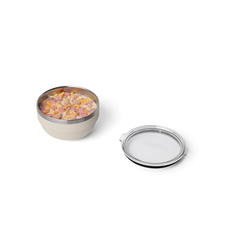 Image of YETI Rambler Bowl, Vacuum Insulated, Stackable and Nestable Stainless Steel Bowl with Lid, 1 Quart, Cape Taupe