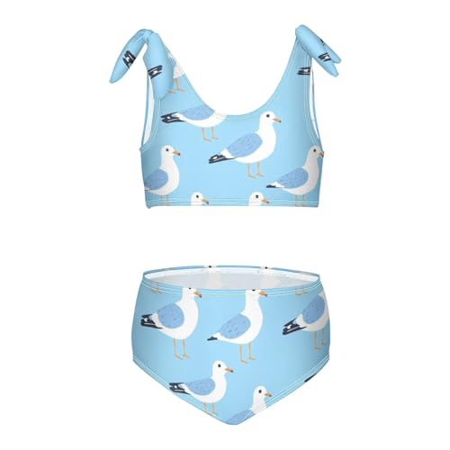 Wusikd Seagull Girls Swimsuits Two Piece Cute Swimwear Bikini Set for for Girls Size 3T