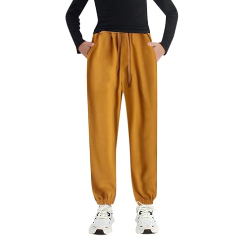 Boys Girls Active Pants Jogger Sweatpants with Pockets Warm Kids Trousers Casual Solid Pants Baby Leggings Boys Gold