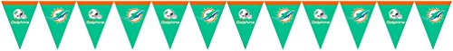 Creative Converting Officially Licensed NFL Plastic Flag Banner, 12', Miami Dolphins