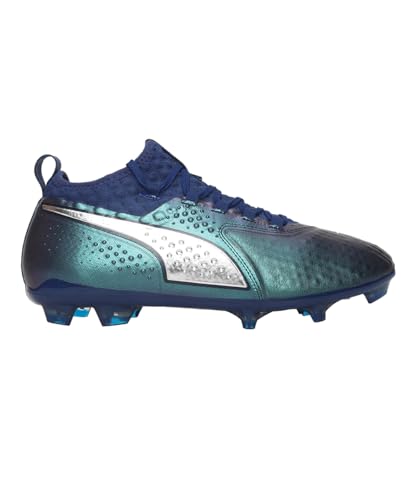 Image of PUMA | ONE 2 Leather FG Football Boots | Sodalite Blue-Silver-Peacoat | 11UK
