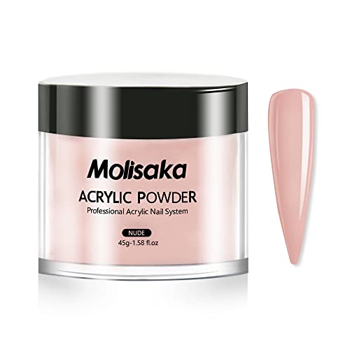 Molisaka Nude Acrylic Powder For Nails, Professional Acrylic Nail Powder,Lasting Acrylic Powder For Extension French Nail Art, Acrylic Nail Supplies Sets For Nails Beginners Or Salon (1.58Oz) #TOP3