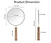 YEAKE Hand Held Mirror with Handle for Makeup,Small Cute Wood Hand Mirror for Shaving with Hole Hanging Single-Sided Portable Travel Vanity Mirror for Men&Women(Round)
